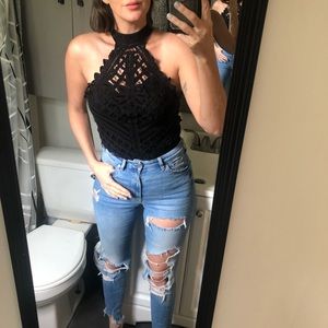 Free people be my battenburg bodysuit top SOLD OUT